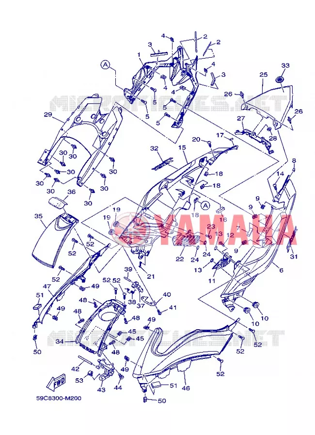 COUVERCLE LATERAL Yamaha SCOOTER 530 2013 TMAX ABS  XP500A