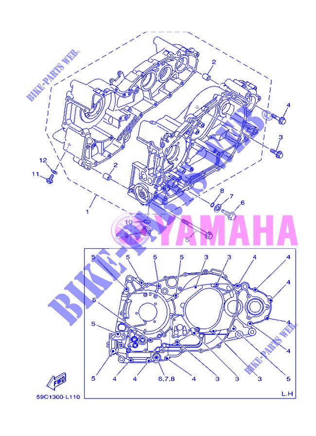CARTER MOTEUR pour Yamaha XP500A de 2013