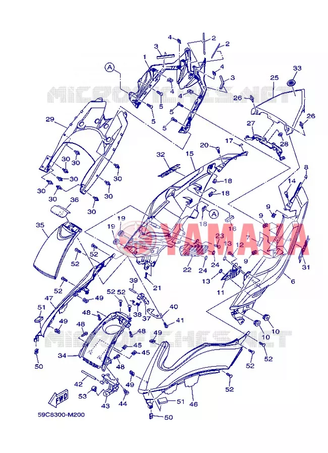 COUVERCLE LATERAL Yamaha SCOOTER 530 2013 TMAX ABS  XP500A