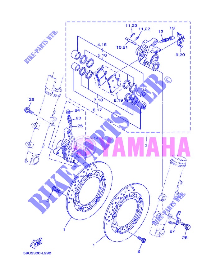 ETRIER DE FREIN AVANT pour Yamaha XP500A de 2013