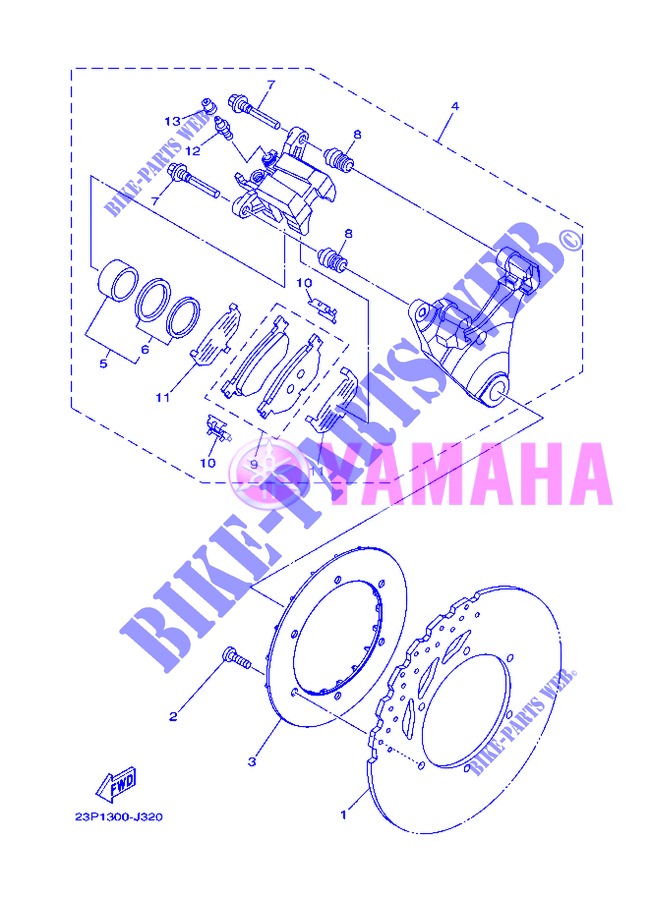 ETRIER DE FREIN ARRIERE pour Yamaha XT1200Z de 2013