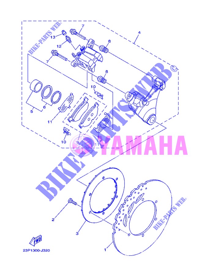 ETRIER DE FREIN ARRIERE pour Yamaha XT1200Z de 2013