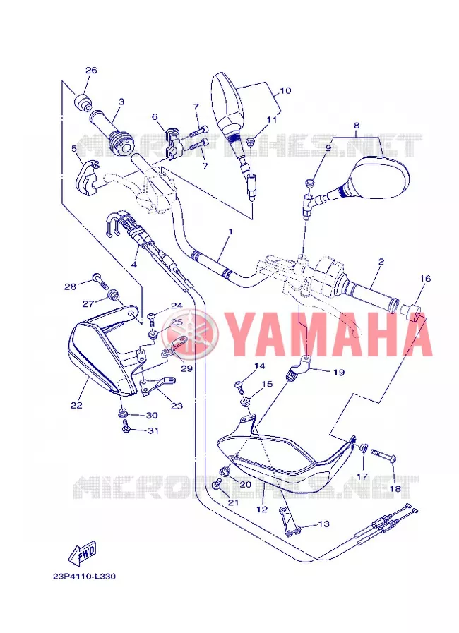 GUIDON ET CABLES Yamaha MOTO 1200 2013 XTZ SUPER TENERE  XT1200Z