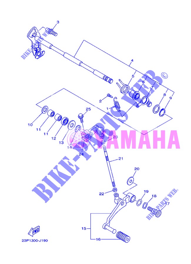 AXE DE SELECTEUR / PEDALE pour Yamaha XT1200Z de 2013