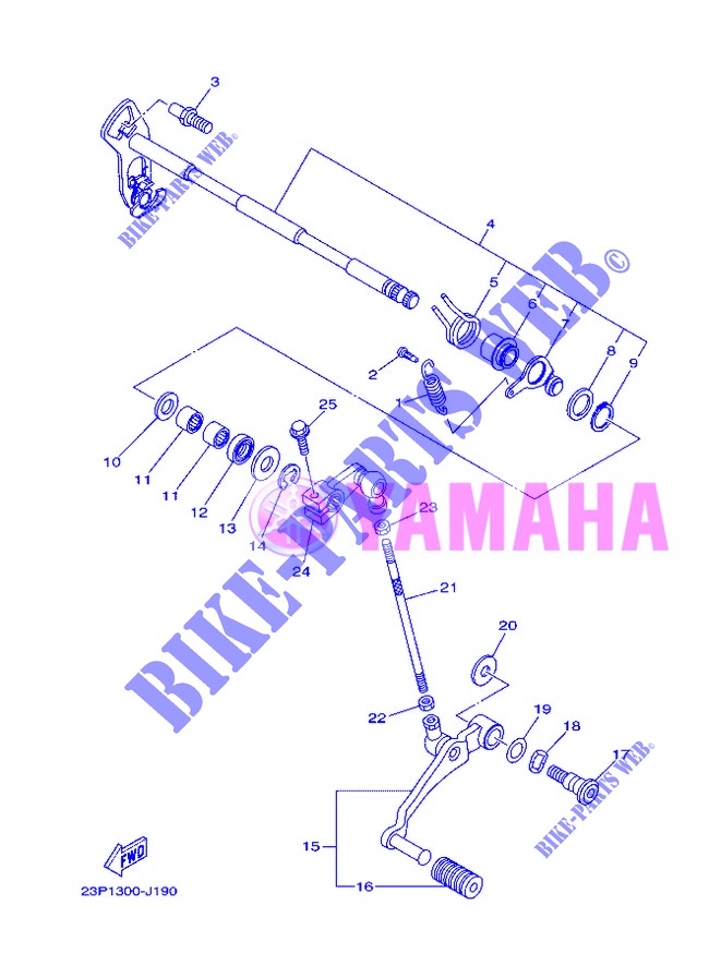 AXE DE SELECTEUR / PEDALE pour Yamaha XT1200Z de 2013