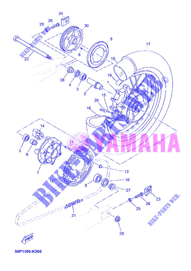 ROUE ARRIERE pour Yamaha XT660ZA de 2013