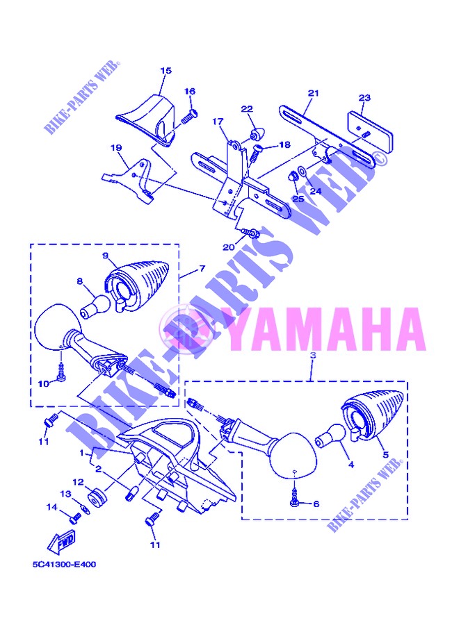 FEU ARRIERE pour Yamaha MIDNIGHT STAR 1900 de 2013