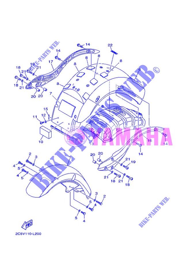 GARDE BOUE pour Yamaha MIDNIGHT STAR 1900 de 2013