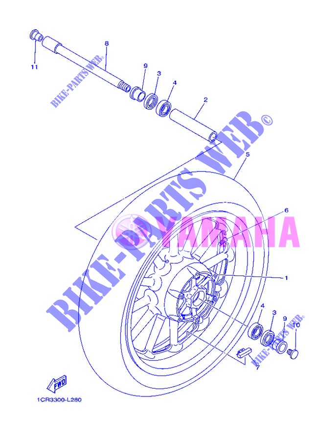 ROUE AVANT pour Yamaha MIDNIGHT STAR 1900 de 2013