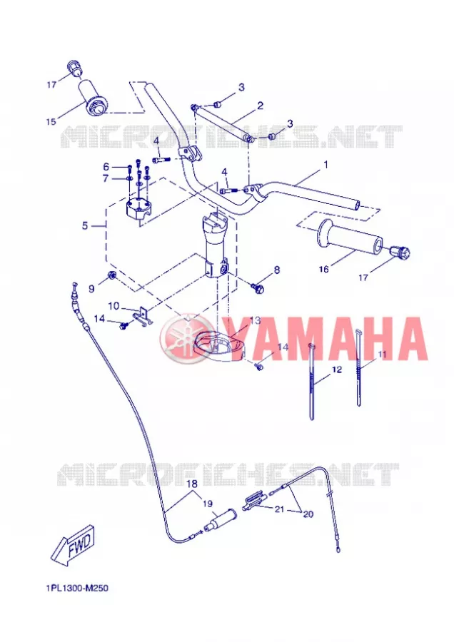 GUIDON ET CABLES Yamaha SCOOTER 50 2013 AEROX  NS50N