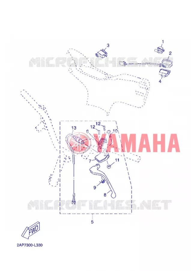 COMMODO / LEVIER Yamaha SCOOTER 50 2013 NEOS  YN50