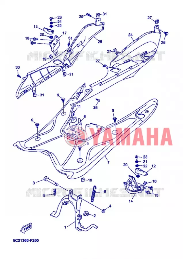 SUPPORT / REPOSE PIEDS Yamaha SCOOTER 50 2013 NEOS  YN50