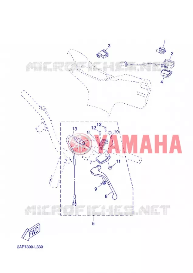 COMMODO / LEVIER Yamaha SCOOTER 50 2013 NEOS  YN50