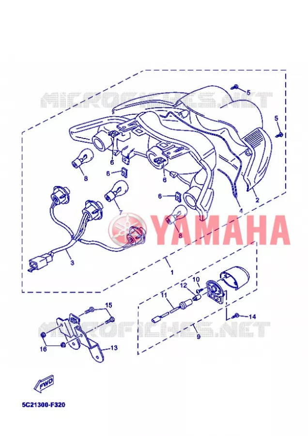 FEU ARRIERE Yamaha SCOOTER 50 2013 NEOS  YN50
