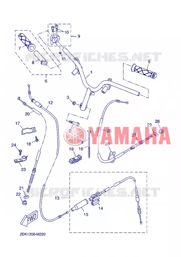 GUIDON ET CABLES Yamaha SCOOTER 50 2013 NEOS EASY  YN50E