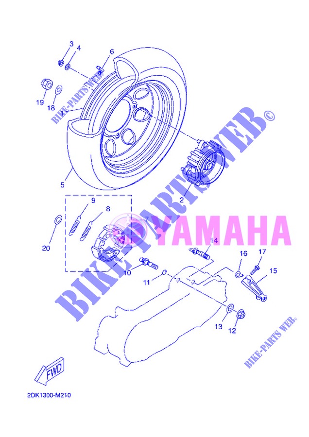 ROUE ARRIERE pour Yamaha YN50E de 2013