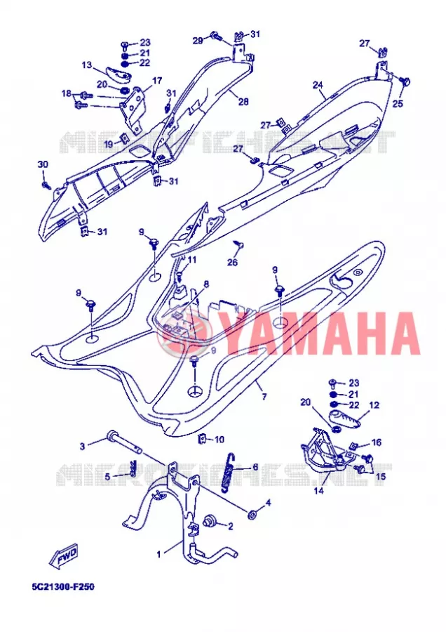 SUPPORT / REPOSE PIEDS Yamaha SCOOTER 50 2013 NEOS EASY  YN50E
