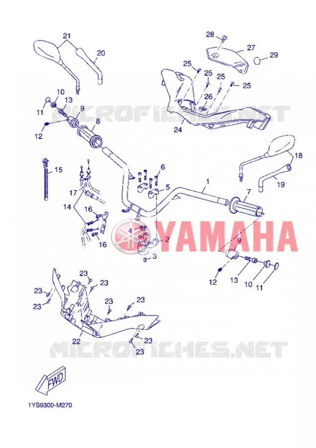 GUIDON ET CABLES Yamaha SCOOTER 250 2013 XMAX  YP250R