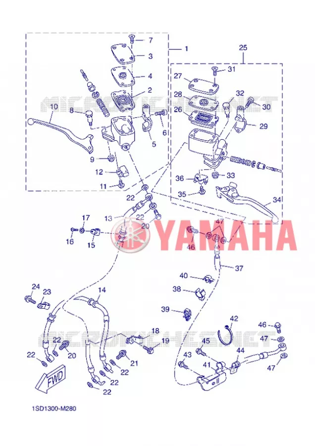 MAITRE CYLINDRE DE FREIN AVANT Yamaha SCOOTER 400 2013 XMAX  YP400R
