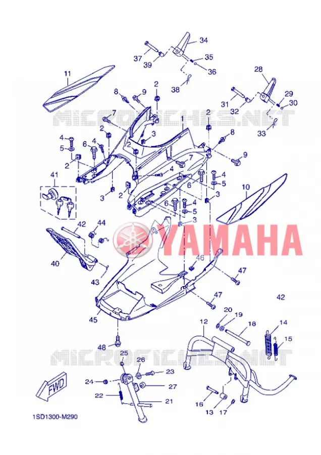 SUPPORT / REPOSE PIEDS Yamaha SCOOTER 400 2013 XMAX  YP400R