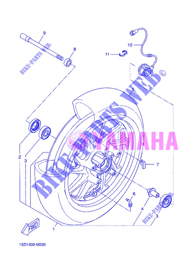 ROUE AVANT pour Yamaha XMAX 400 de 2013