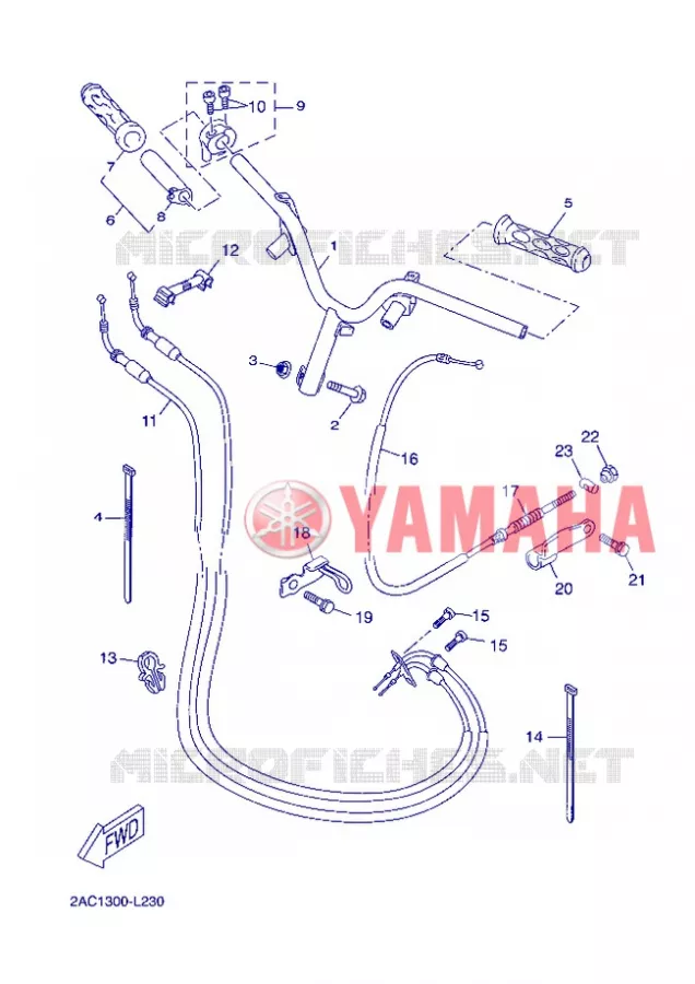 GUIDON ET CABLES Yamaha SCOOTER 50 2013 NEOS 4T UBS  YN50FU