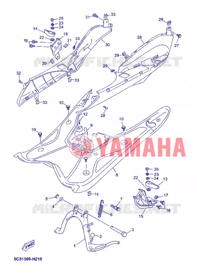 SUPPORT / REPOSE PIEDS Yamaha SCOOTER 50 2013 NEOS 4T UBS  YN50FU