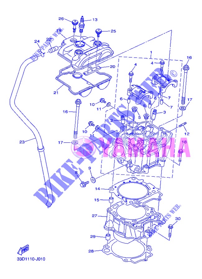 CYLINDRE pour Yamaha YZ450F de 2013