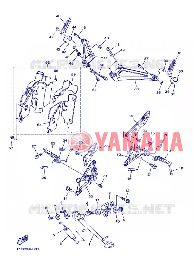 SUPPORT / REPOSE PIEDS Yamaha MOTO 1000 2013 R1  YZF-R1