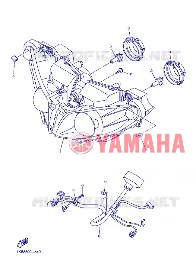 PHARE  Yamaha MOTO 1000 2013 R1  YZF-R1