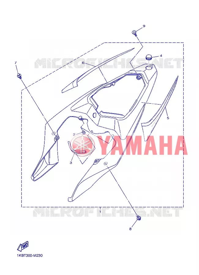 COUVERCLE LATERAL Yamaha MOTO 1000 2013 R1  YZF-R1