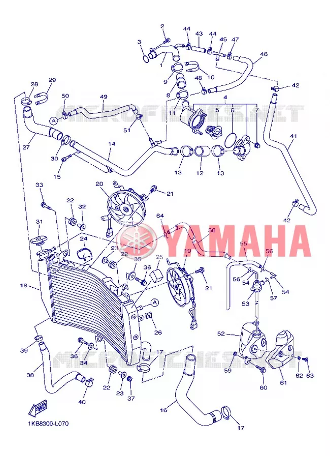 RADIATEUR / DURITES Yamaha MOTO 1000 2013 R1  YZF-R1