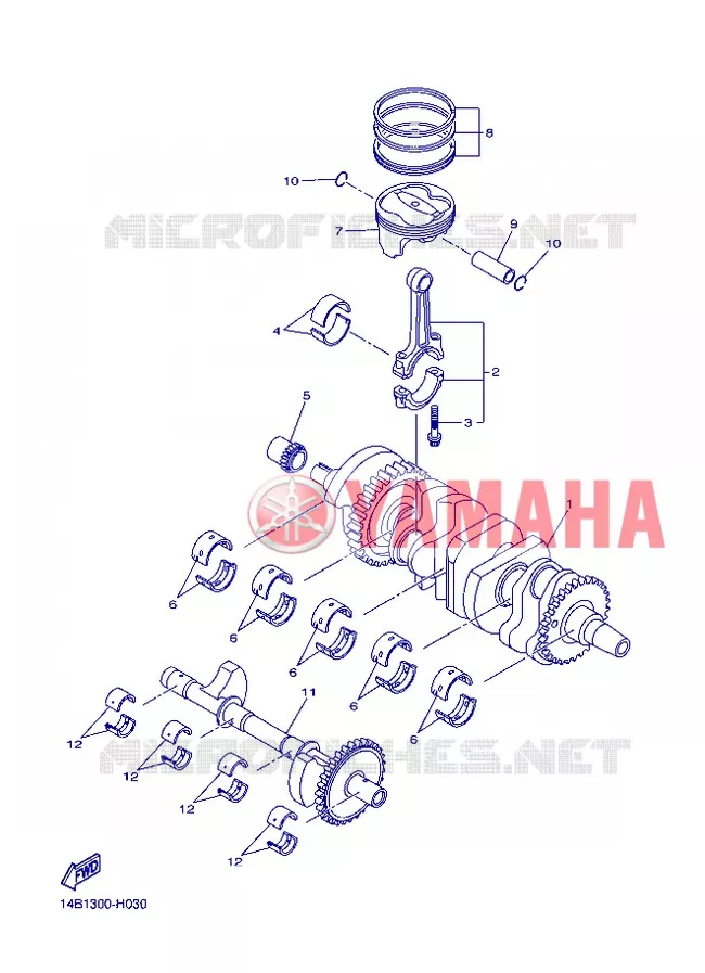 VILEBREQUIN / PISTON Yamaha MOTO 1000 2013 R1  YZF-R1