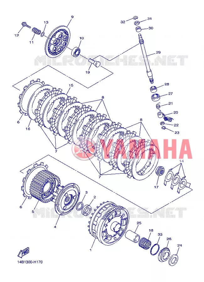 EMBRAYAGE DE DEMARREUR Yamaha MOTO 1000 2013 R1  YZF-R1