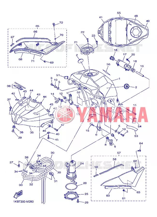 RESERVOIR A ESSENCE Yamaha MOTO 1000 2013 R1  YZF-R1
