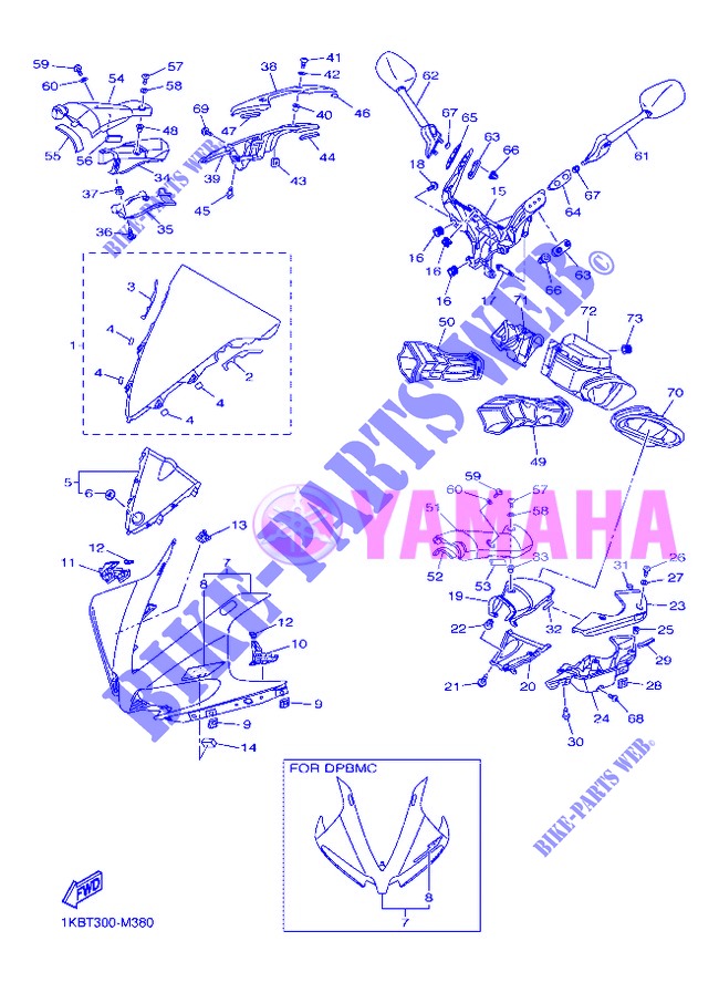 CARENAGES 1  pour Yamaha YZF-R1 de 2013