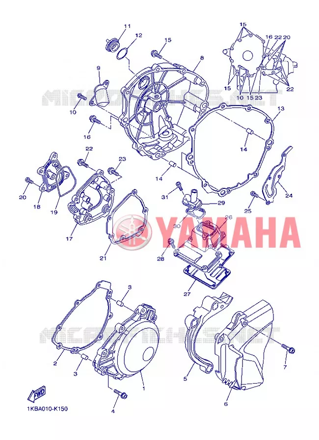 CARTER - MOTEUR 1 Yamaha MOTO 1000 2013 R1  YZF-R1