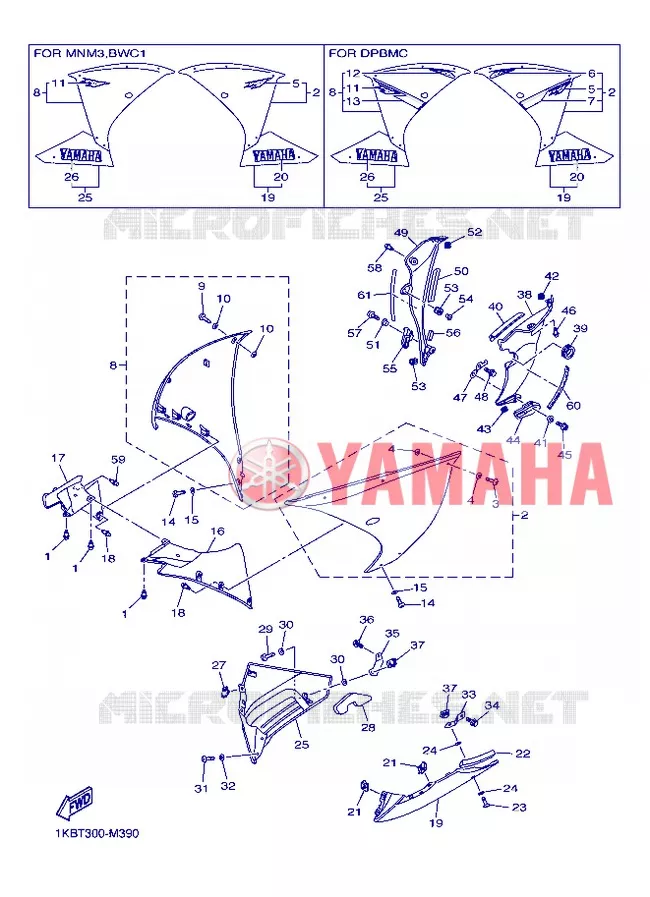 CARENAGES 2 Yamaha MOTO 1000 2013 R1  YZF-R1