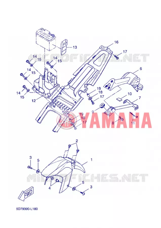 GARDE BOUE Yamaha MOTO 125 2013 R125  YZF-R125