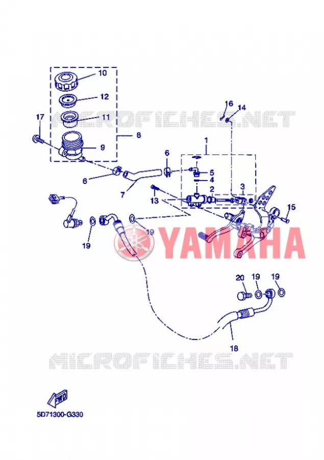 MAITRE CYLINDRE DE FREIN ARRIERE Yamaha MOTO 125 2013 R125  YZF-R125