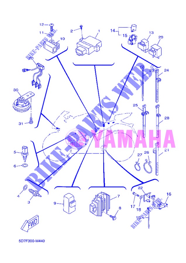 PARTIE ELECTRIQUE 2 pour Yamaha YZF-R125 de 2013