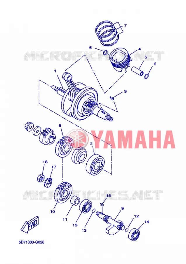 VILEBREQUIN / PISTON Yamaha MOTO 125 2013 R125  YZF-R125