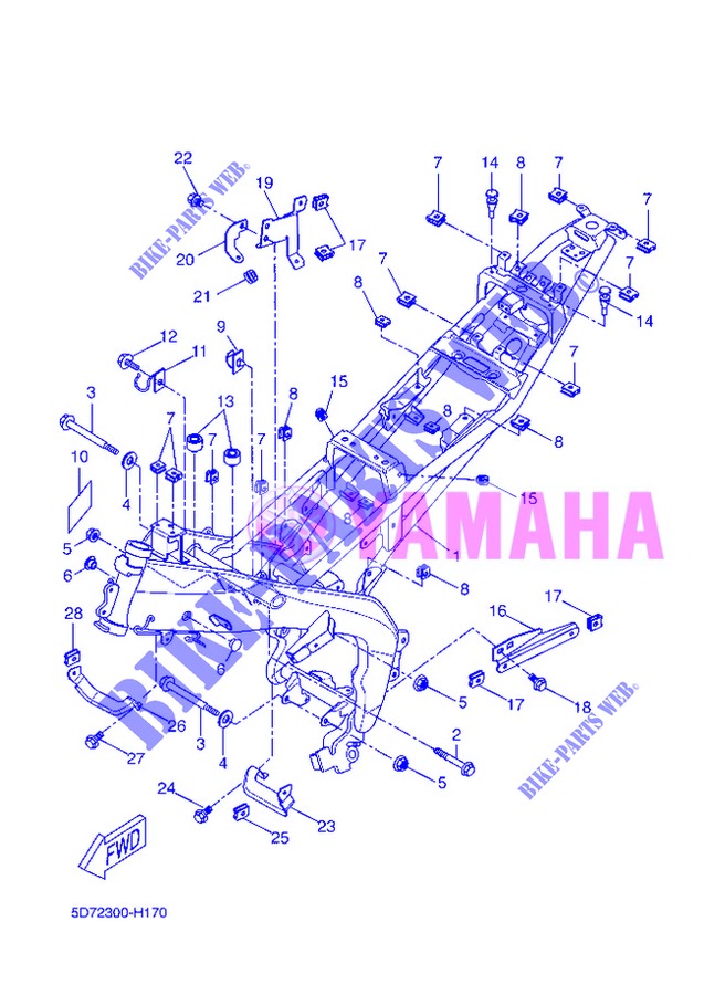 CADRE pour Yamaha YZF-R125 de 2013