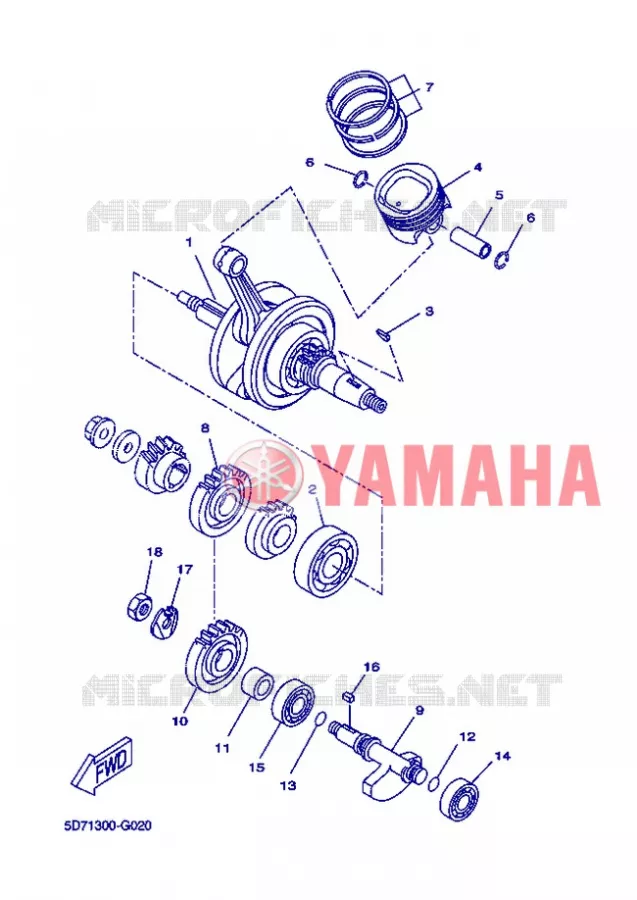 VILEBREQUIN / PISTON Yamaha MOTO 125 2013 R125  YZF-R125
