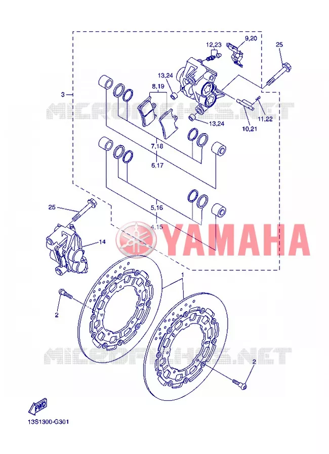 ETRIER DE FREIN AVANT Yamaha MOTO 600 2013 R6  YZF-R6