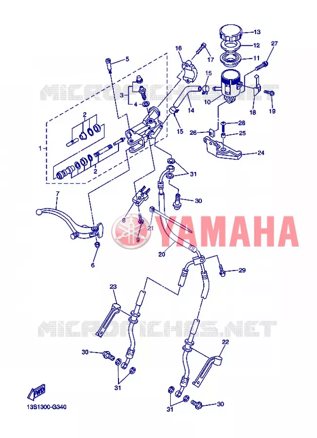 MAITRE CYLINDRE DE FREIN AVANT Yamaha MOTO 600 2013 R6  YZF-R6