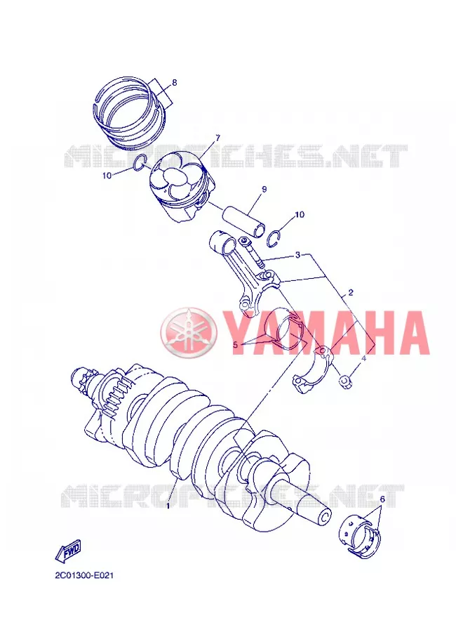VILEBREQUIN / PISTON Yamaha MOTO 600 2013 R6  YZF-R6