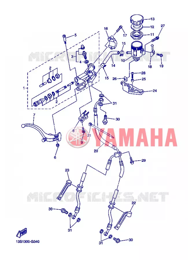 MAITRE CYLINDRE DE FREIN AVANT Yamaha MOTO 600 2013 R6  YZF-R6
