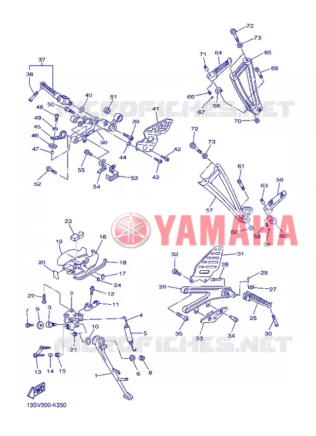 SUPPORT / REPOSE PIEDS Yamaha MOTO 600 2013 R6  YZF-R6