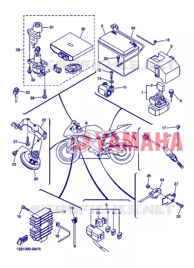 PARTIE ELECTRIQUE 2 Yamaha MOTO 600 2013 R6  YZF-R6